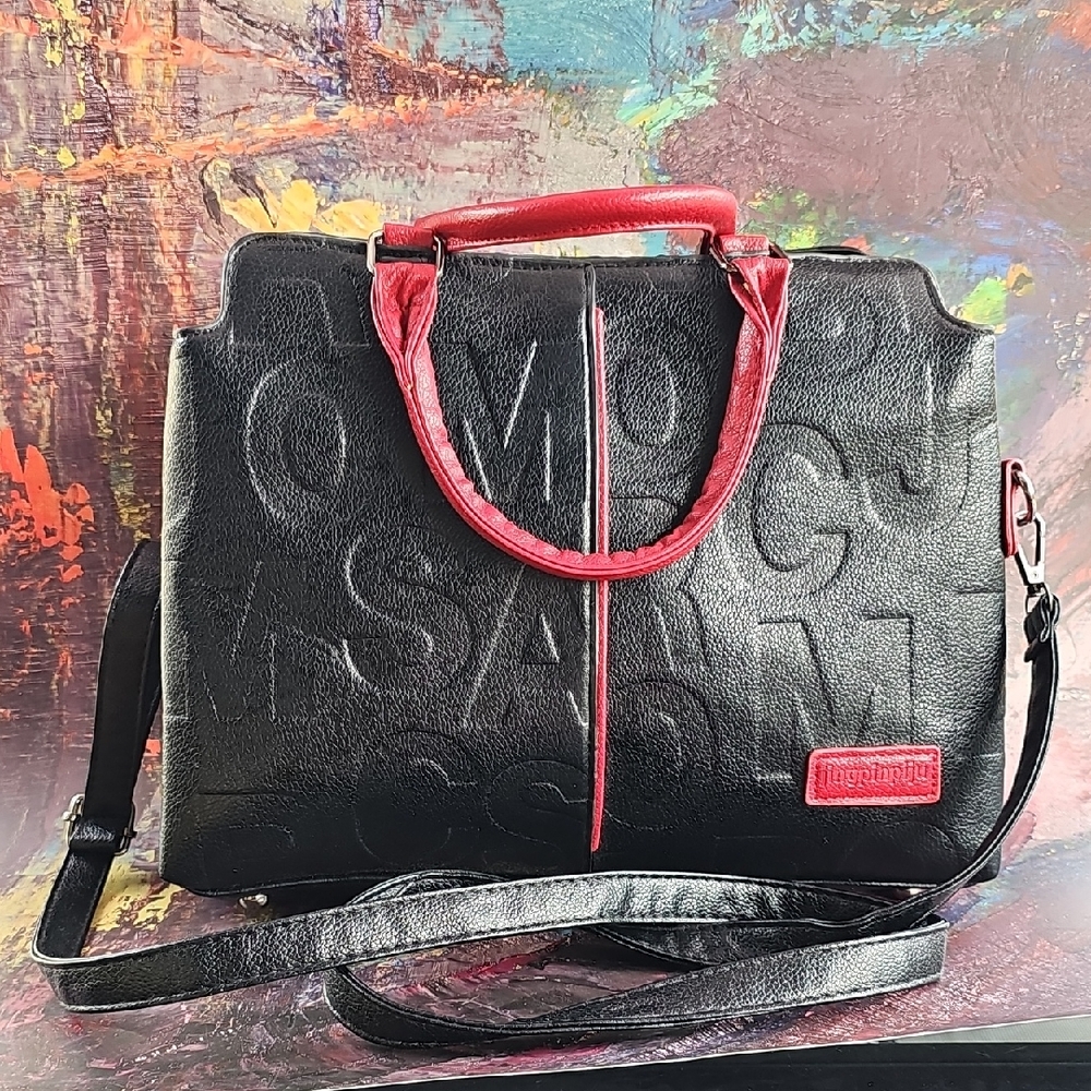 Chic Black and Red Leather New With Tags